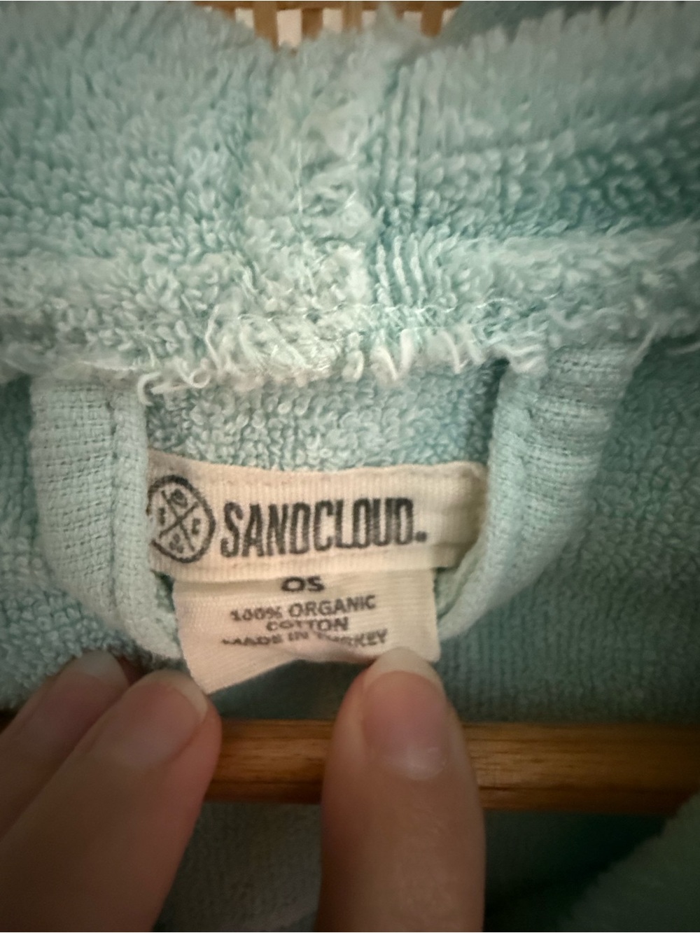 Sandcloud Unisex Womens Mens 100% Organic Cotton Hooded Poncho Green One Size - Picture 3 of 8